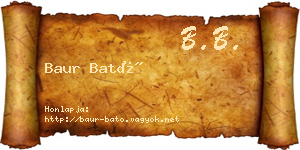 Baur Bató névjegykártya